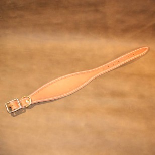 Greyhound or Large Lurcher Collar Hand Tooled in Natural Leather